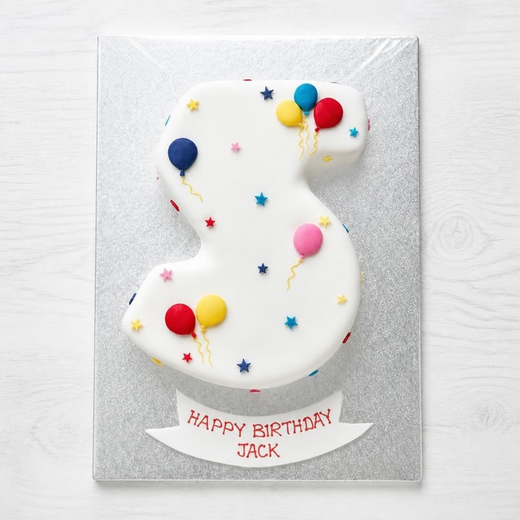 5th Birthday Balloon & Stars Cake