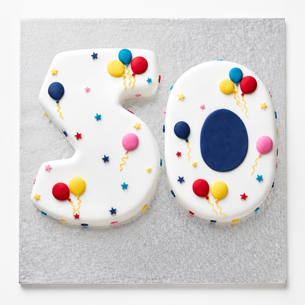 50th Birthday Balloon & Stars Cake