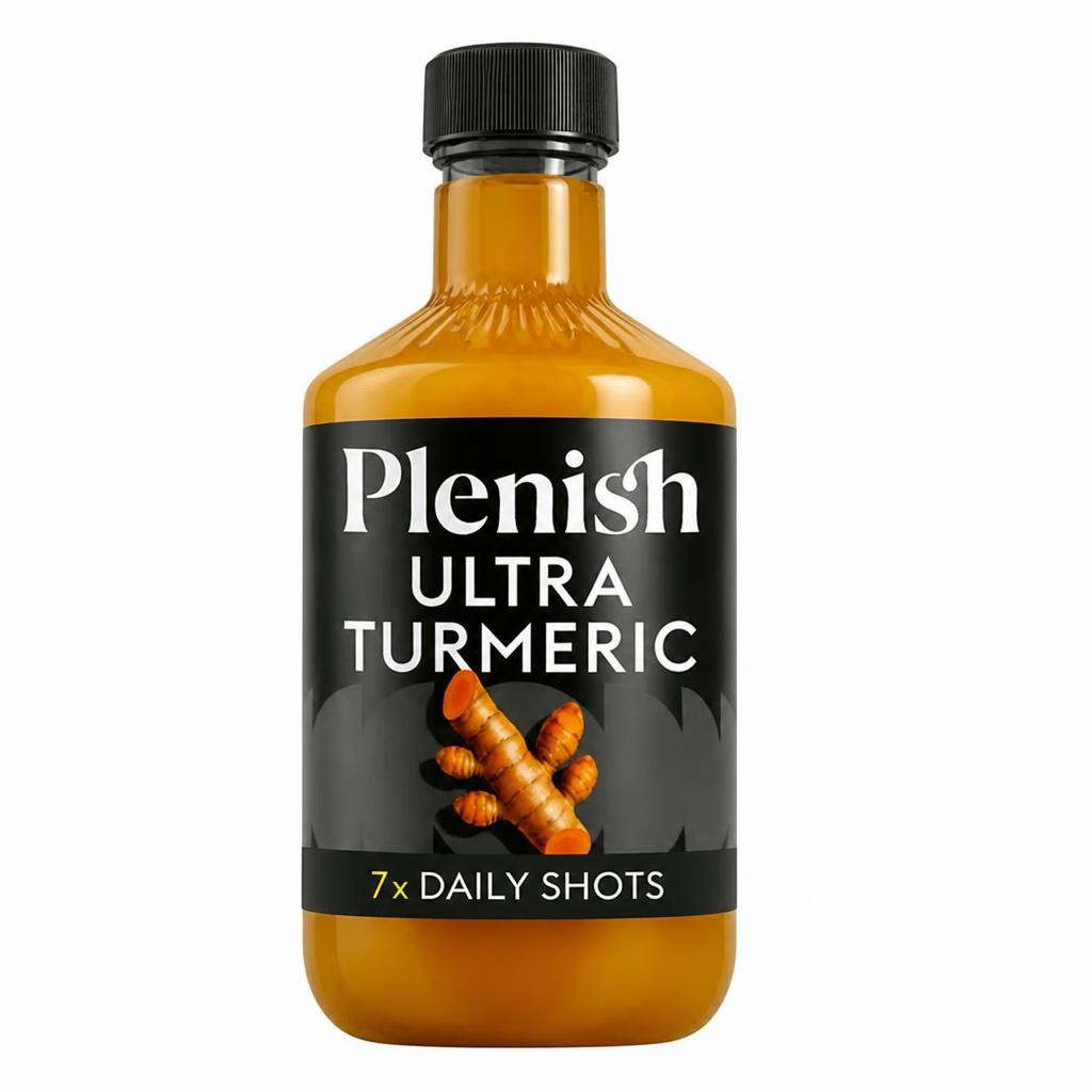 Plenish 7 x Shots Ultra Turmeric Vitamin B12 + Iron Shots Dosing Bottle 420ml
