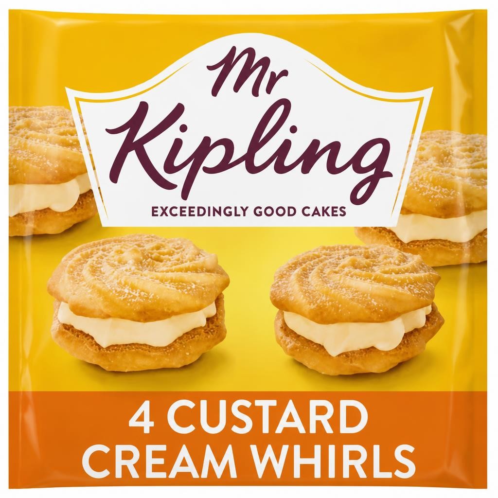 Mr Kipling Custard Cream Whirls Cakes 4 Pack