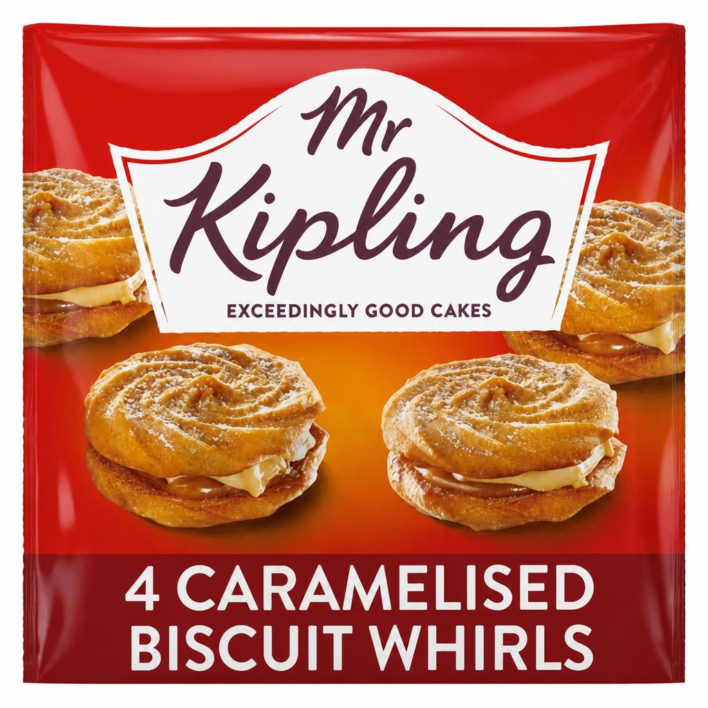 Mr Kipling Caramelised Biscuit Whirls Cakes 4 Pack