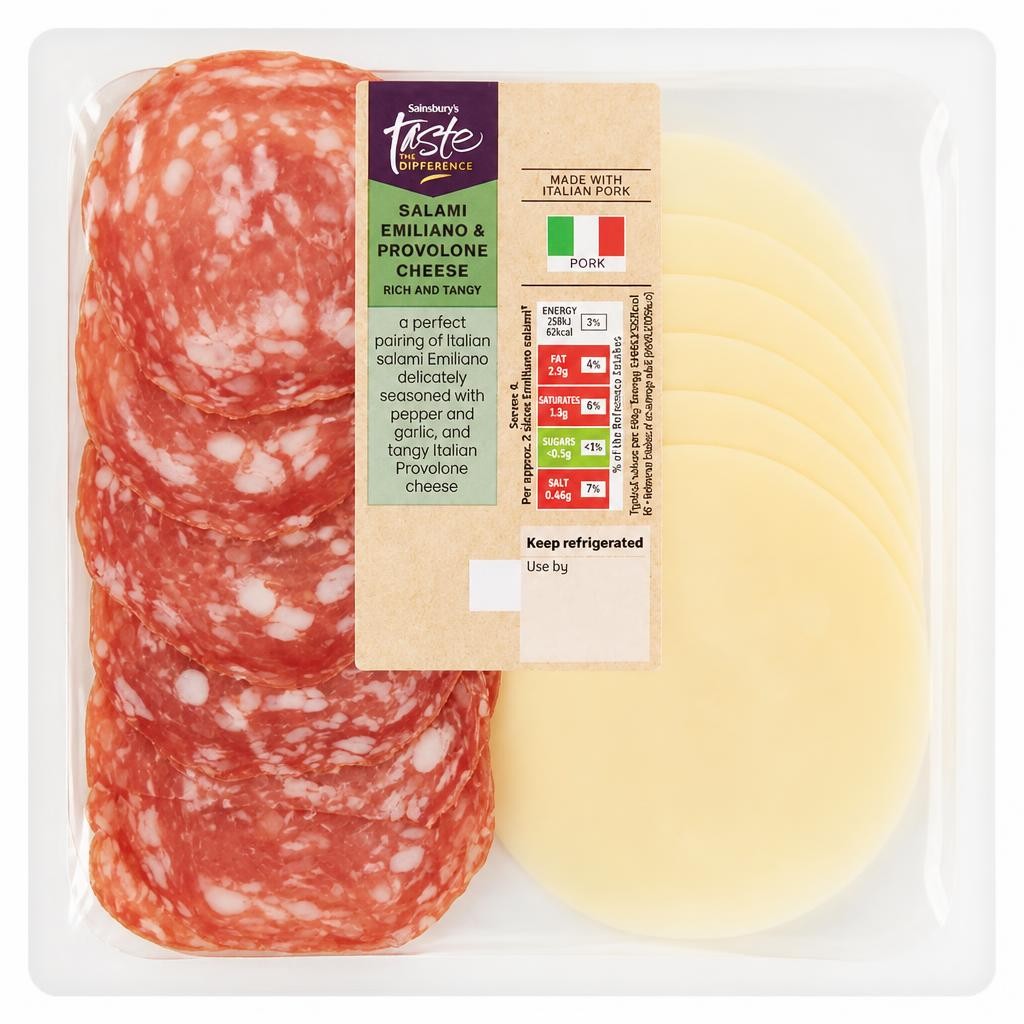 Sainsbury's Taste the Difference Salami Emiliano & Provolone Cheese 110g
