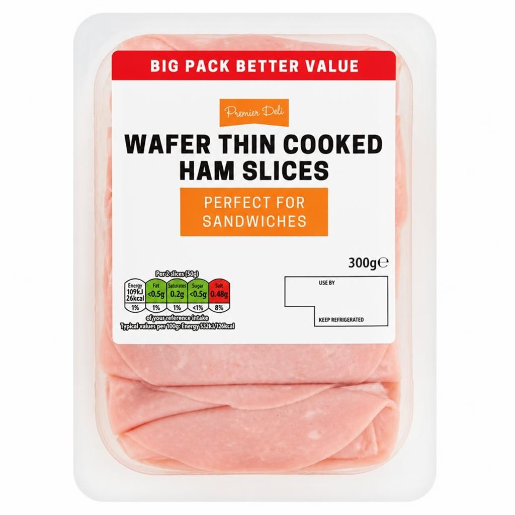Premier Deli 300g Wafer Thin Cooked Ham Slices