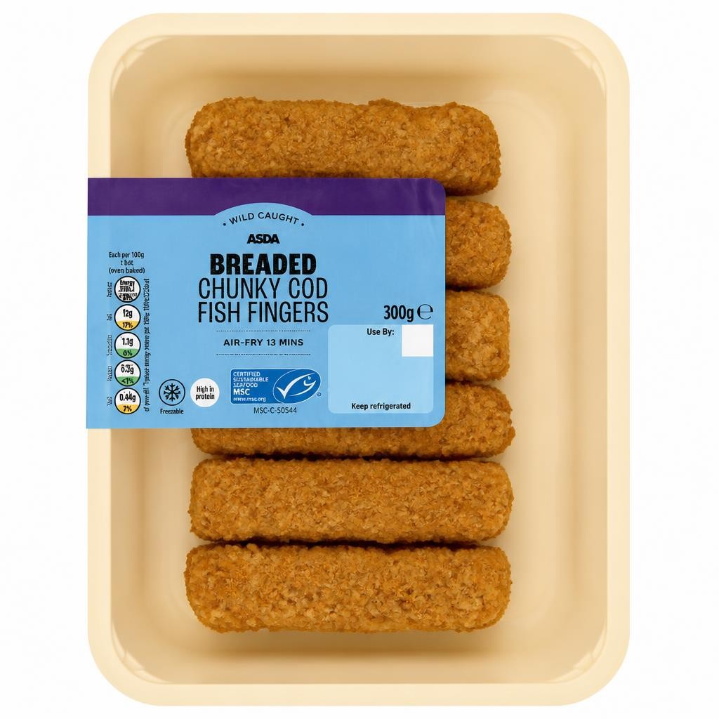 ASDA Breaded Chunky Cod Fish Fingers 300g