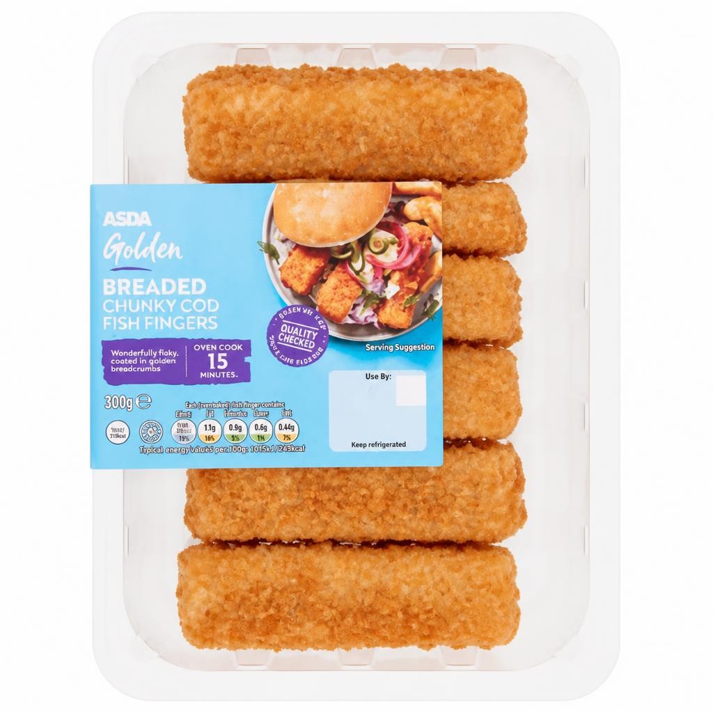 ASDA Golden Breaded Chunky Cod Fish Fingers 300g