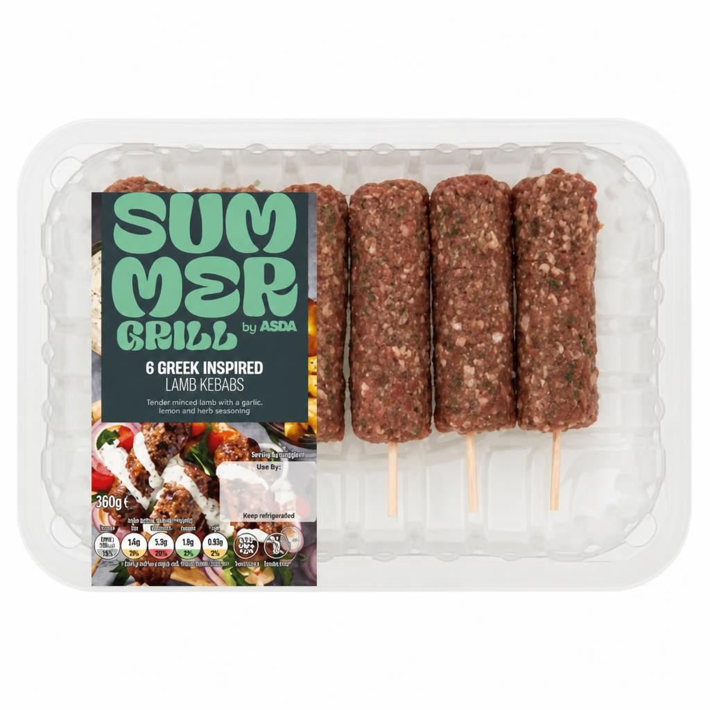 Summer Grill by ASDA 6 Greek Inspired Lamb Kebabs 360g