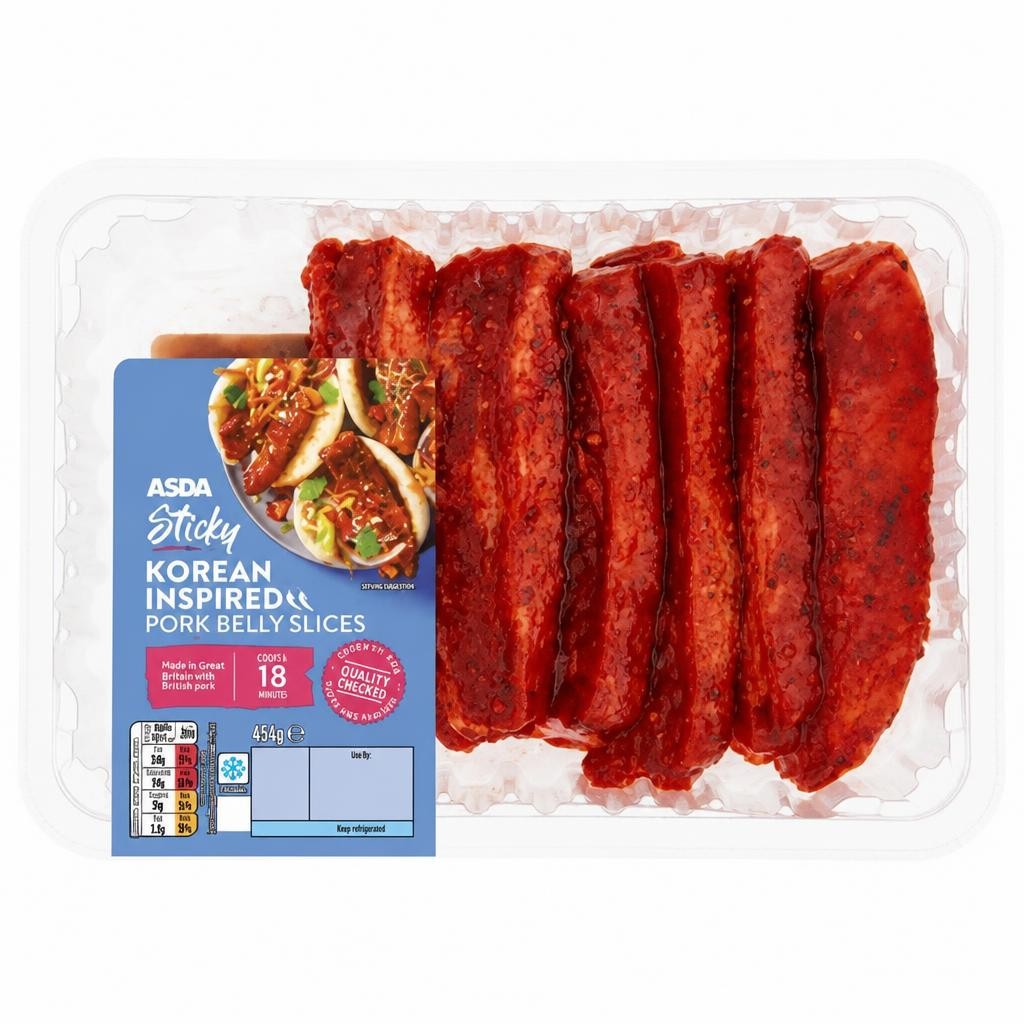 ASDA Sticky Korean Inspired Pork Belly Slices 450g