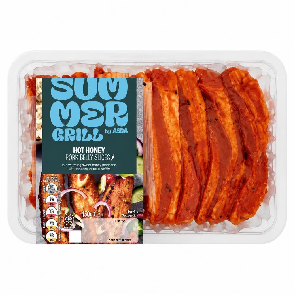 Summer Grill by ASDA Hot Honey Pork Belly Slices 450g