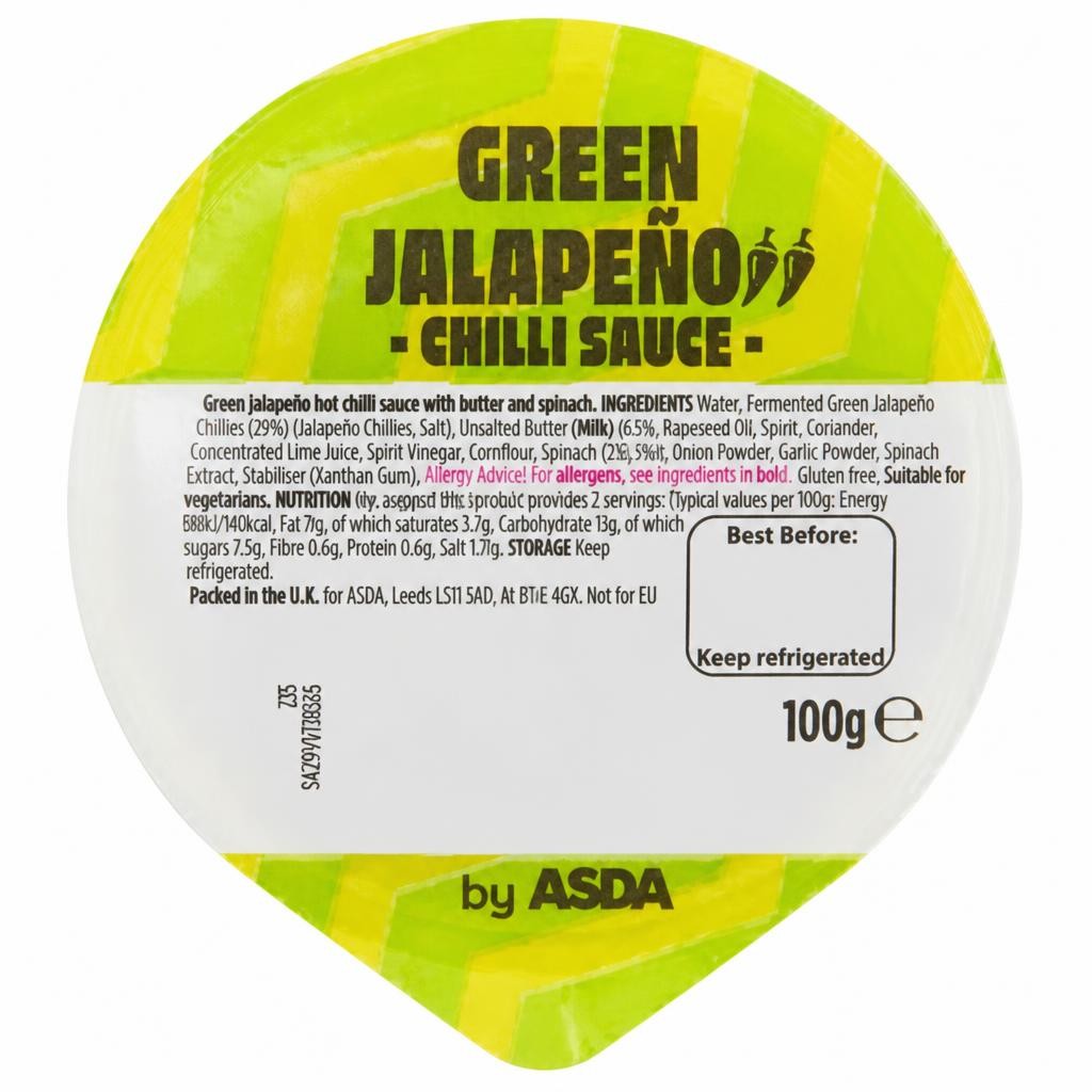 ASDA Green Jalapeño Chilli Sauce 100g