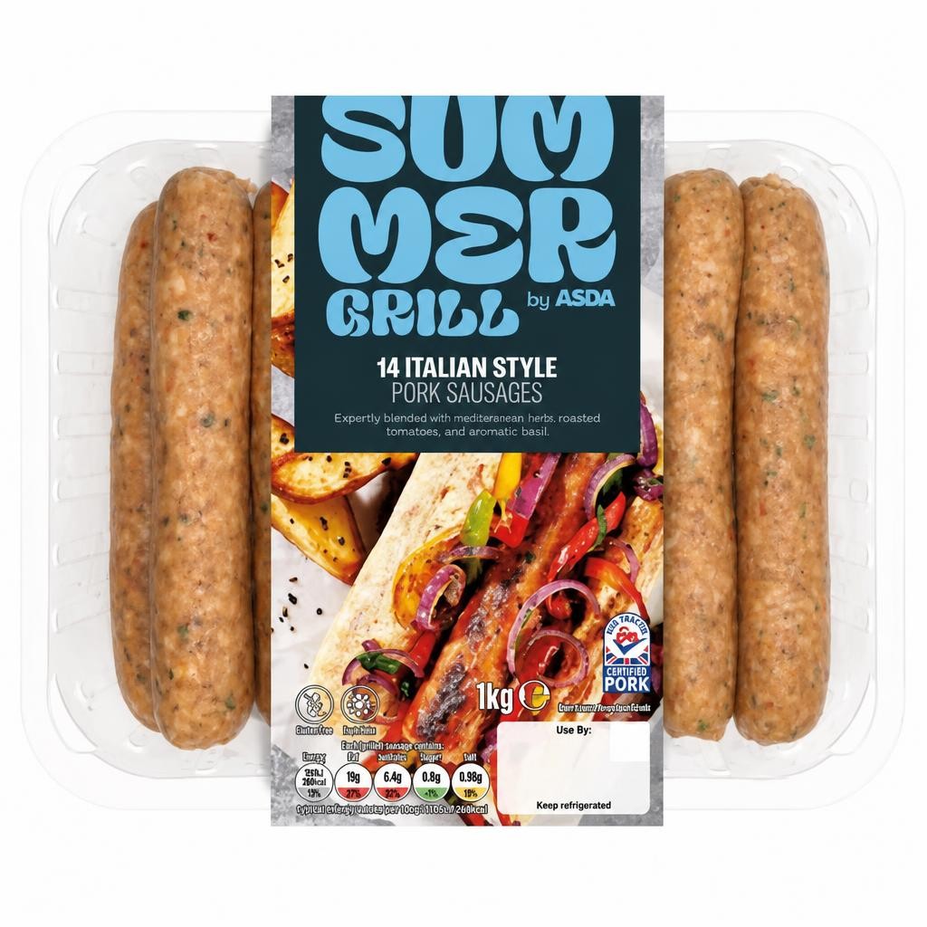 Summer Grill by ASDA 14 Italian Style Pork Sausages 1kg