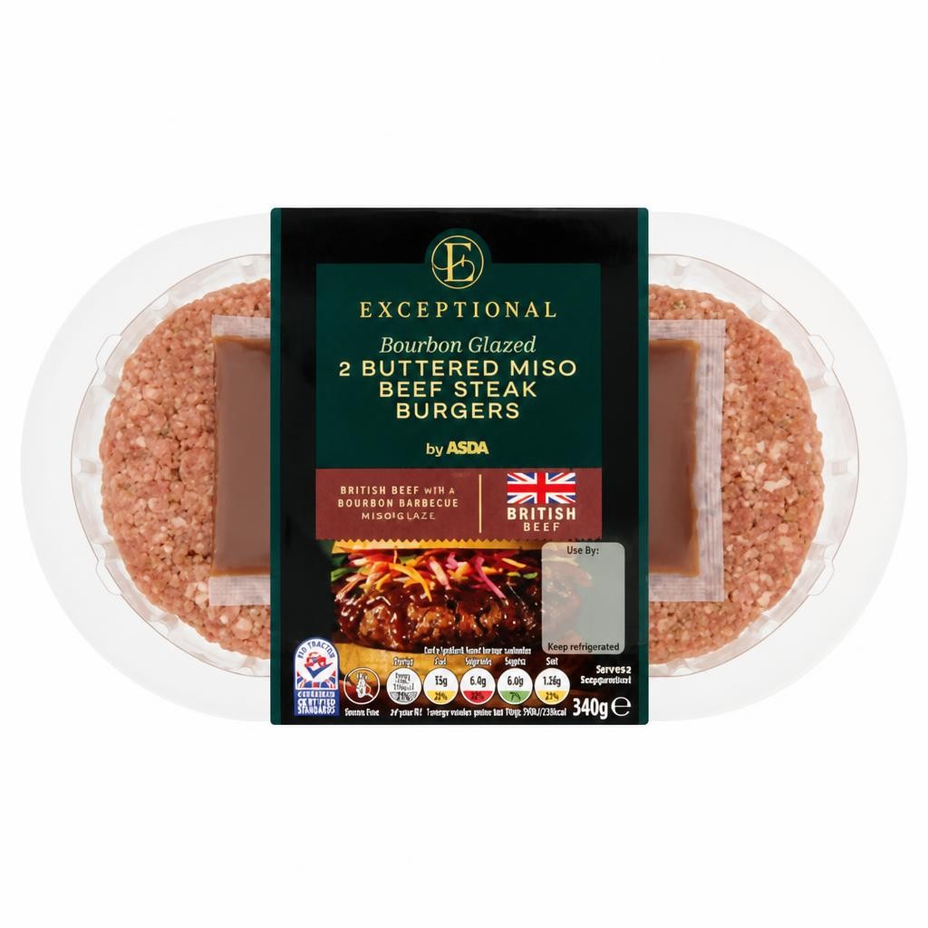 Exceptional by ASDA 2 Buttered Miso Beef Steak Burgers 340g