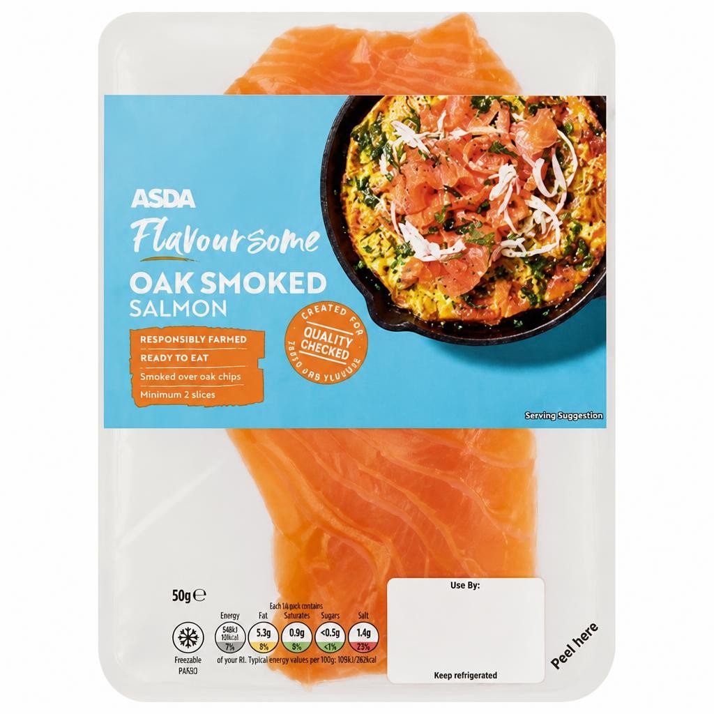 Asda Flavoursome Oak Smoked Salmon 50g