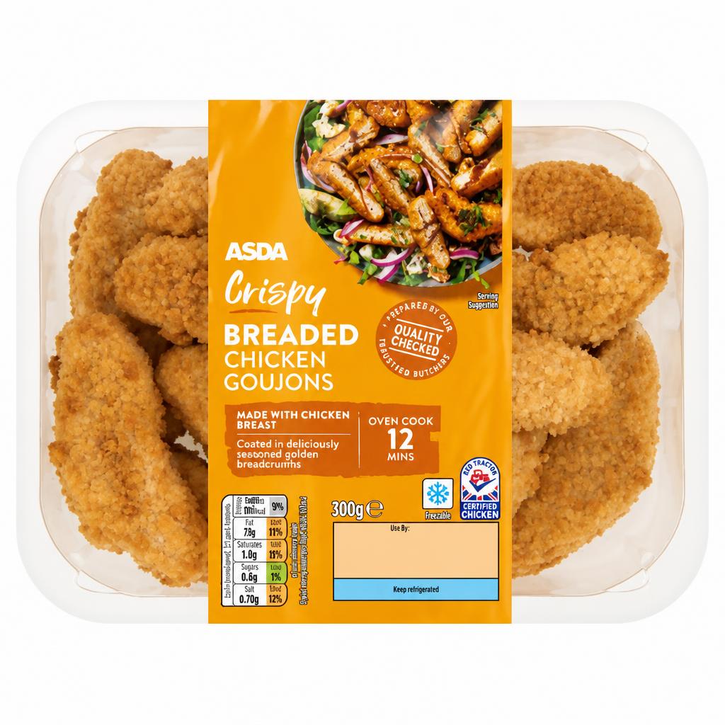 ASDA Crispy Breaded Chicken Goujons 300g