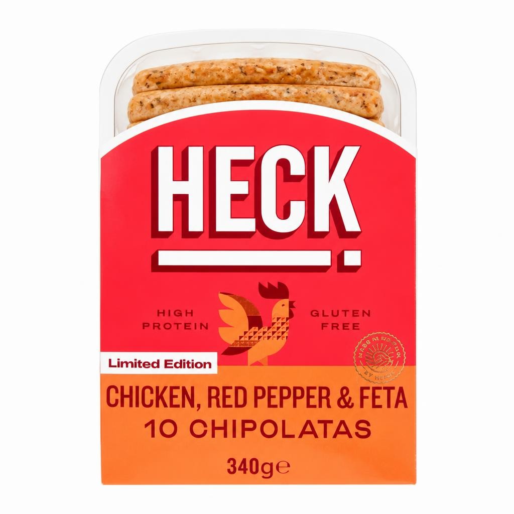 HECK! Limited Edition 10 Chicken, Red Pepper & Feta Chipolatas 340g