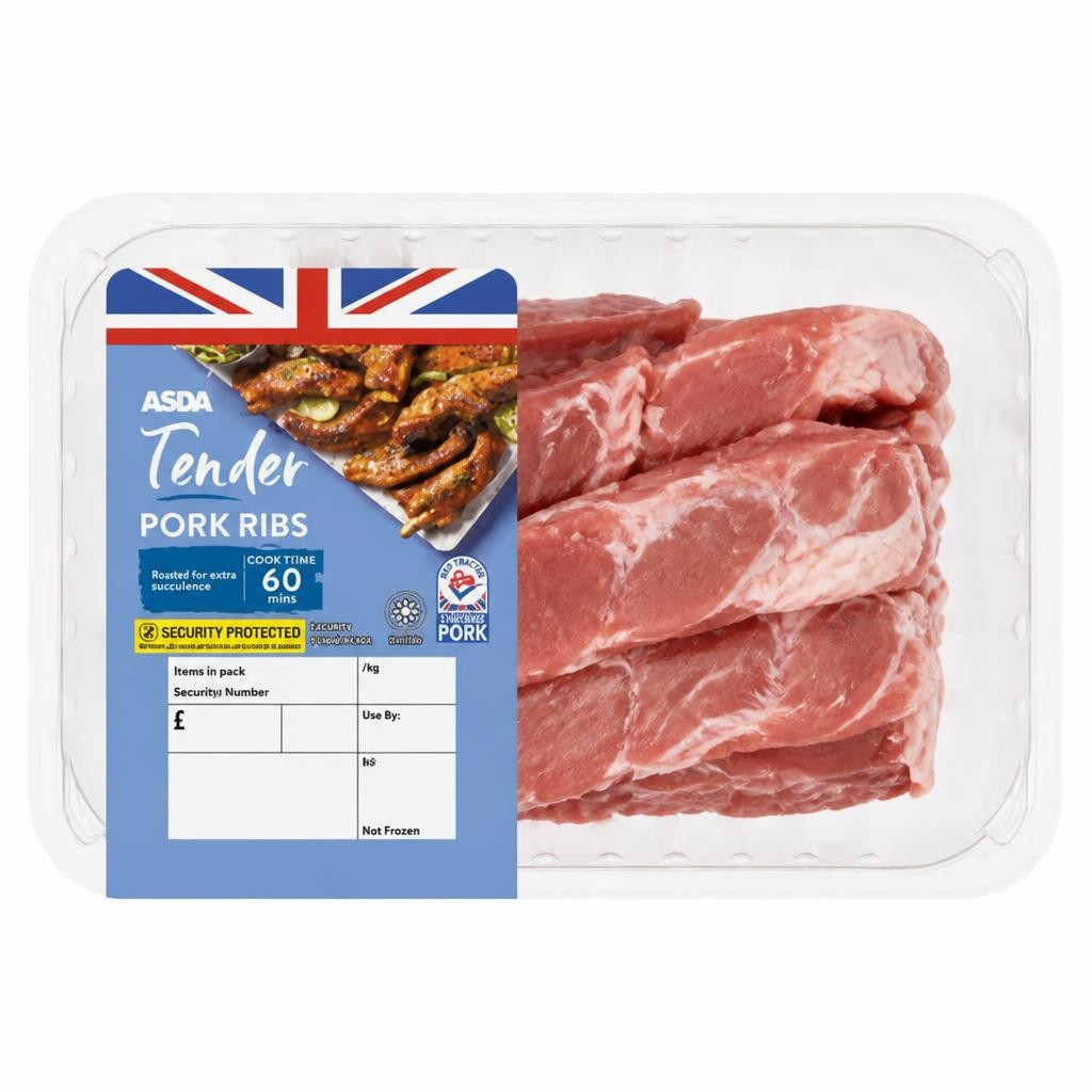 ASDA Tender Pork Ribs (typically 0.8KG)