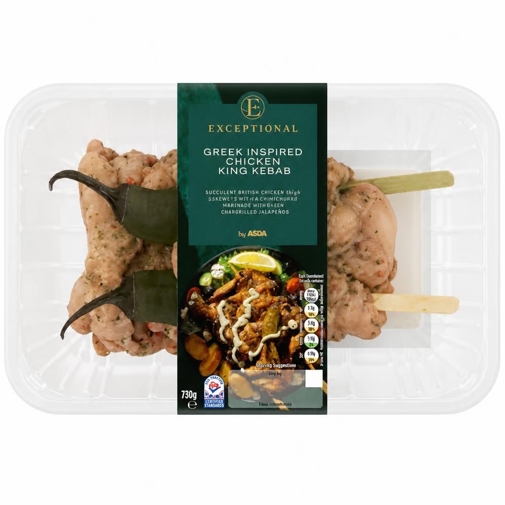 Exceptional By ASDA Greek Inspired Chicken King Kebab 730g