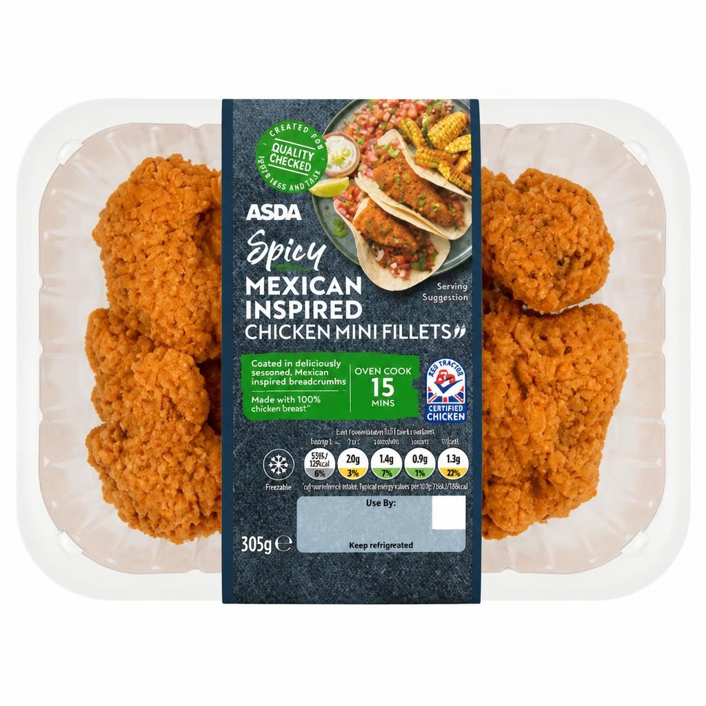 ASDA Spicy Mexican Inspired Chicken Mini Fillets 305g