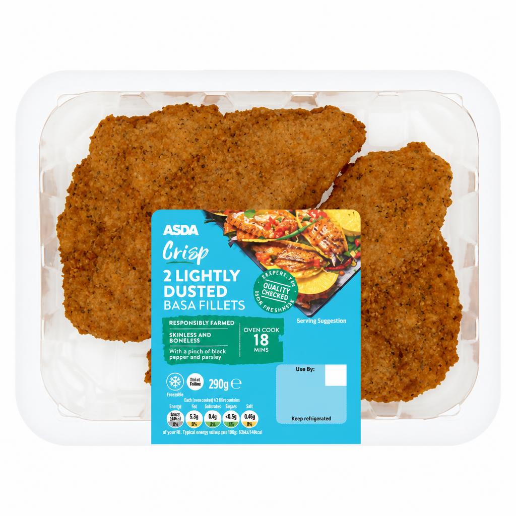 ASDA 2 Crisp Lightly Dusted Basa Fillets 290g