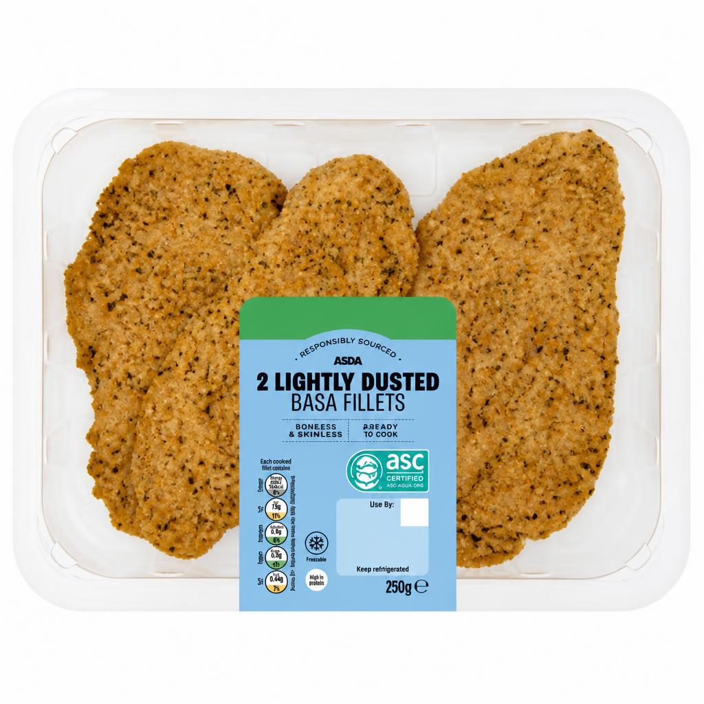ASDA 2 Lightly Dusted Basa Fillets 290g
