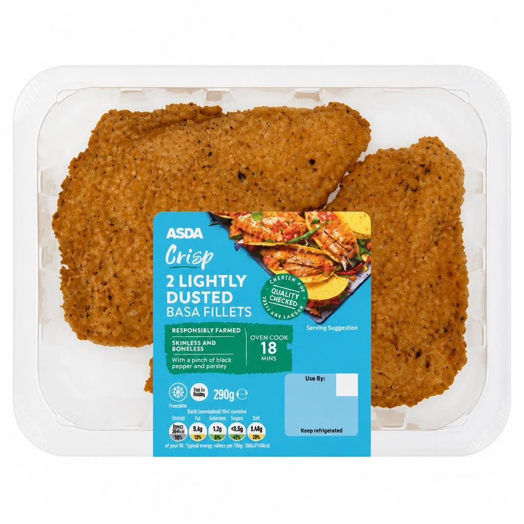 ASDA 2 Crisp Lightly Dusted Basa Fillets 290g