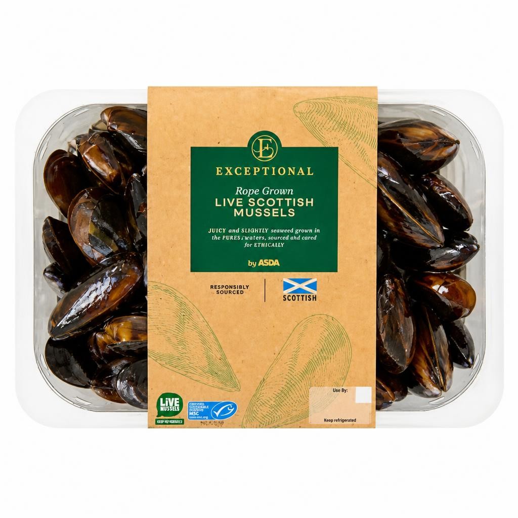 Exceptional by ASDA Rope Grown Live Scottish Mussels 1kg