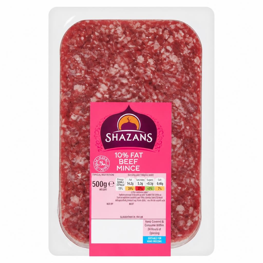 Shazans 10% Fat Beef Mince 500g