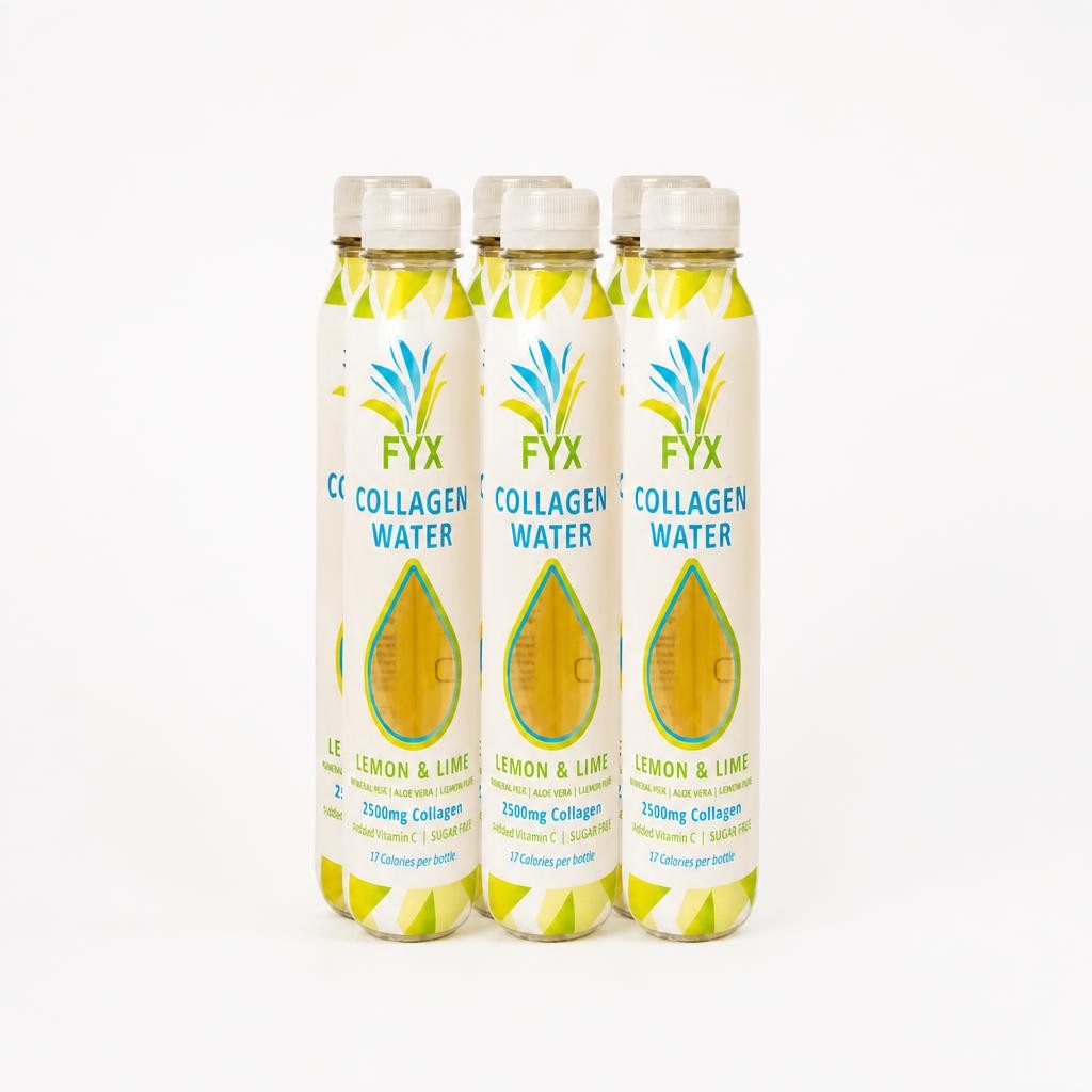 FYX Collagen Water - Lemon & Lime Case - 6 bottles | Yellow | Light green | One Size | Lemon & Lime | 6