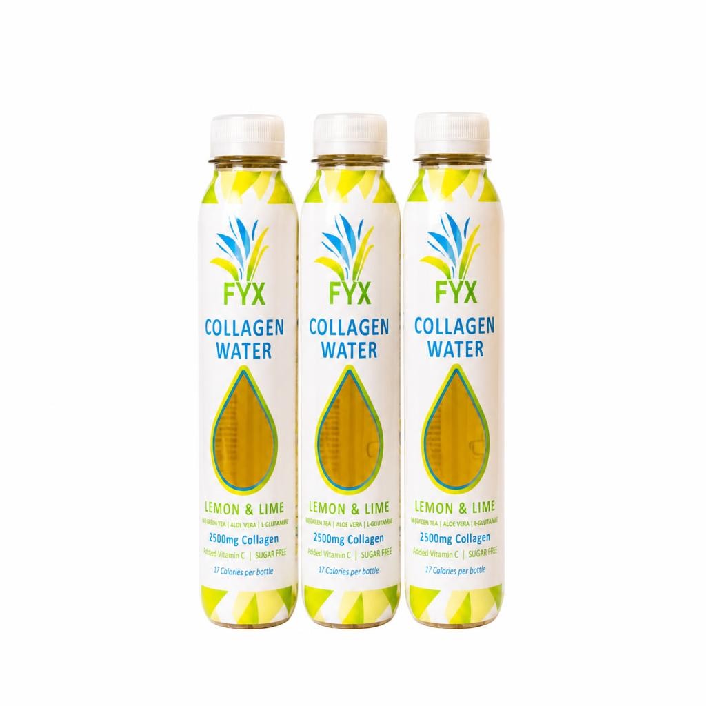 FYX Collagen Water - Lemon & Lime Case - 6 bottles | Yellow | Light green | One Size | Lemon & Lime | 6