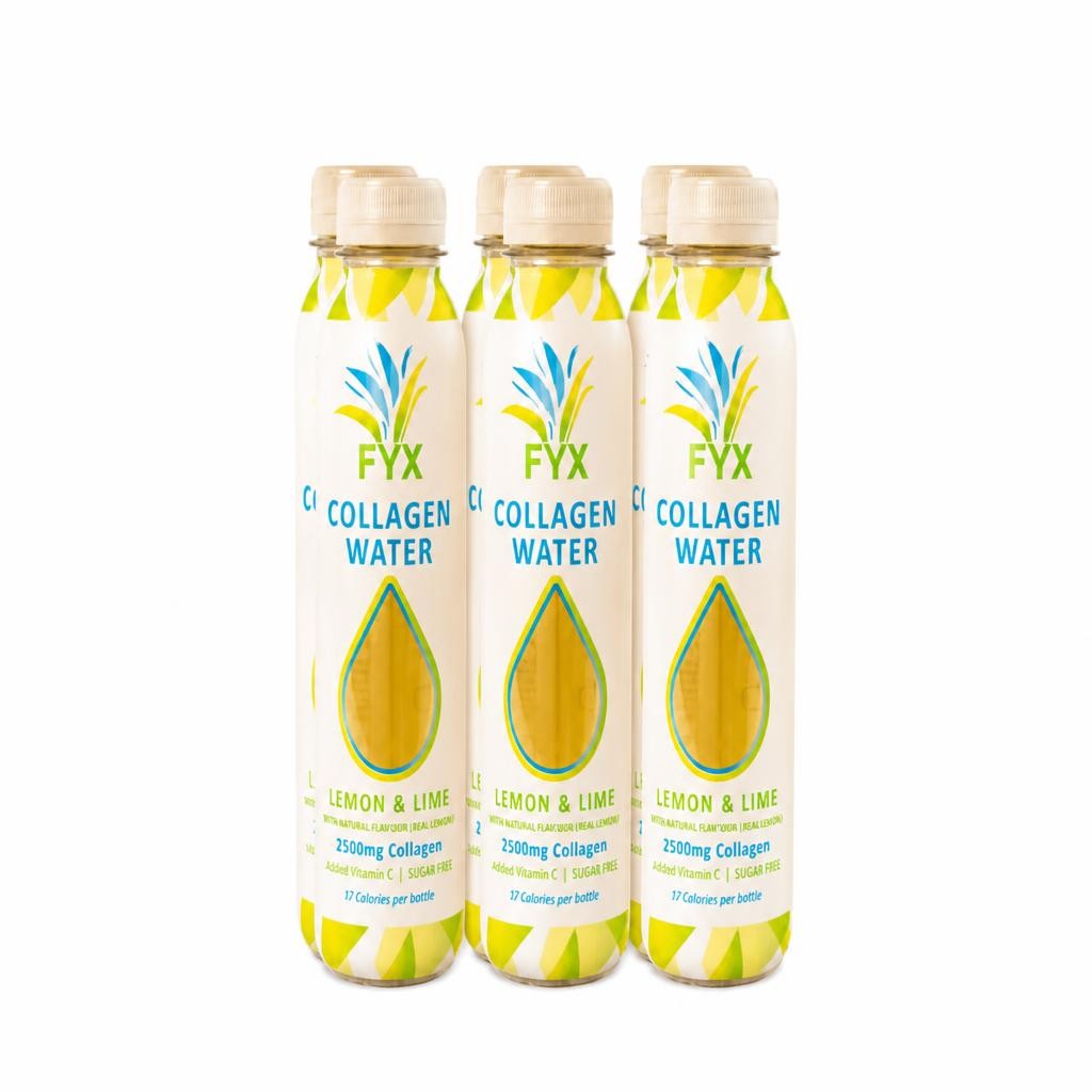 FYX Collagen Water - Lemon & Lime Case - 6 bottles | Yellow | Light green | One Size | Lemon & Lime | 6