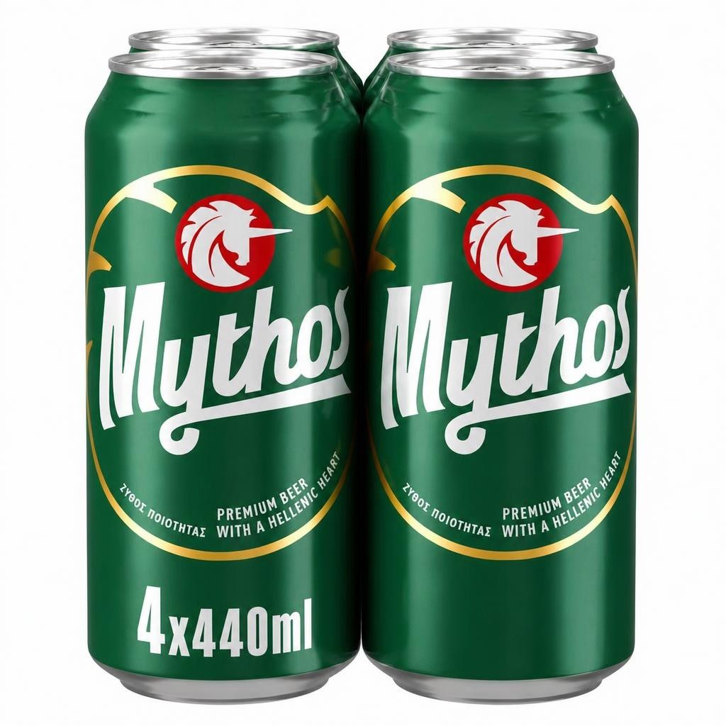 Mythos Premium Greek Lager Beer Can 4x440ml