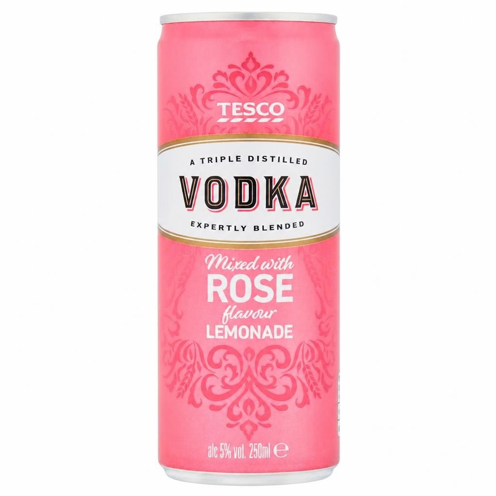 Tesco Vodka and Rose Lemonade 250ml