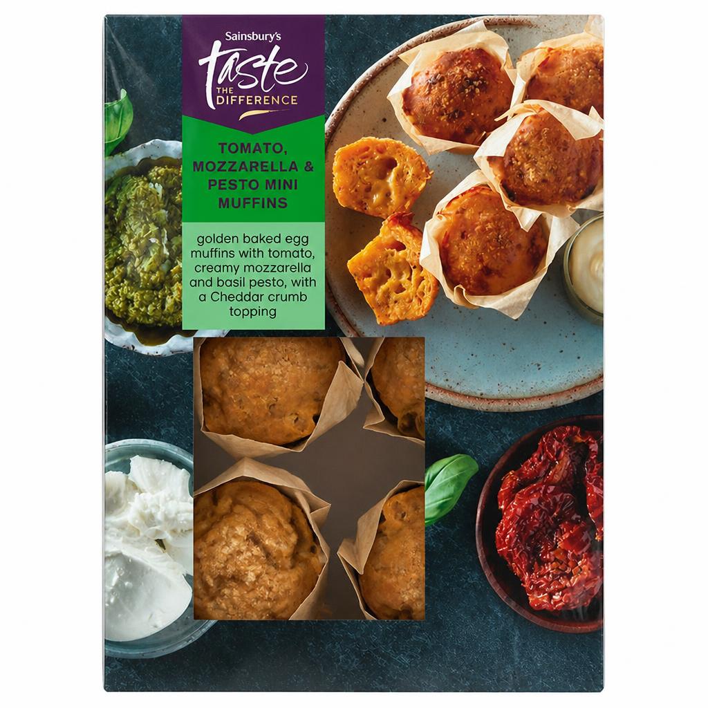 Sainsbury's 150g Tomato, Mozzarella & Pesto Mini Muffins, Taste the Difference