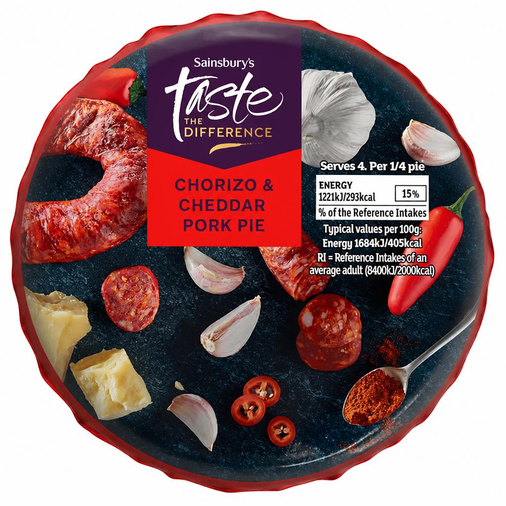Sainsbury's 290g Chorizo & Cheddar Pork Pie, Taste the Difference