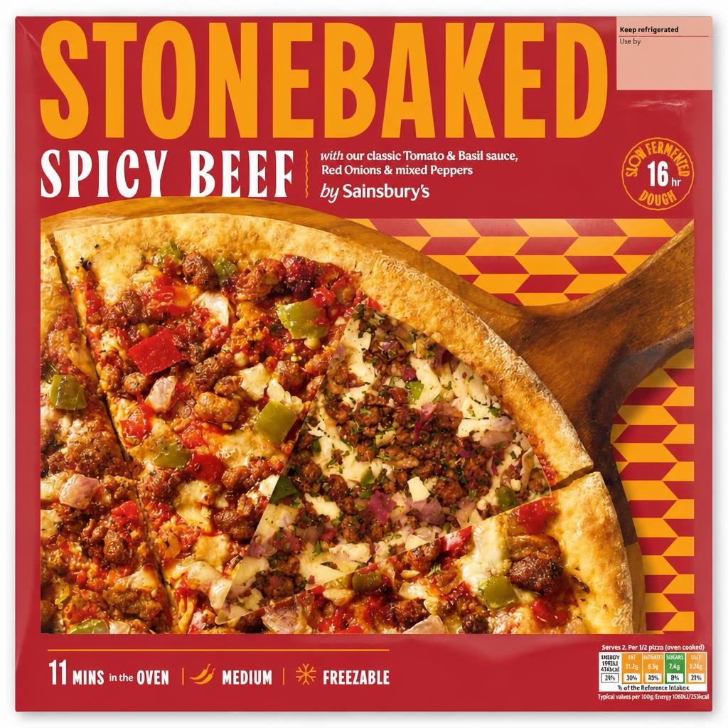 Sainsbury's Stonebaked 310g Spicy Beef Pizza