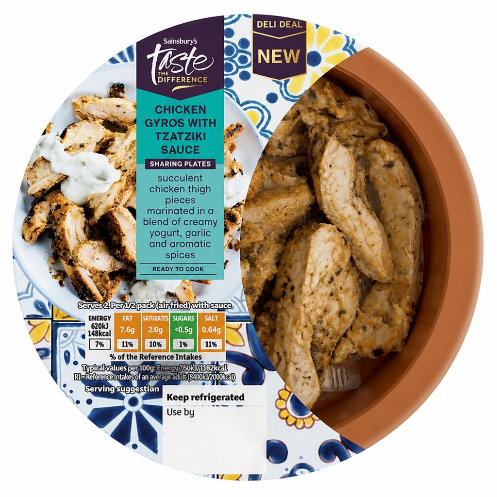 Sainsbury's 180g Chicken Gyros with Tzatziki, Taste the Difference