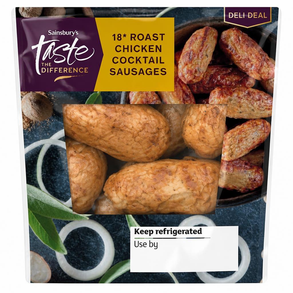 Sainsbury's 18* Roast Chicken Cocktail Sausages, Taste the Difference 198g