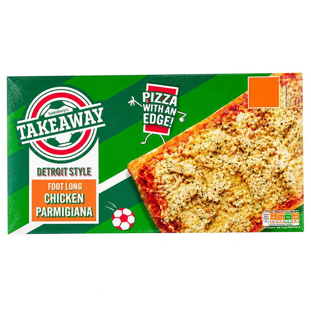 Sainsbury's Takeaway 495g Detroit Style Foot Long Chicken Parmigiana Pizza