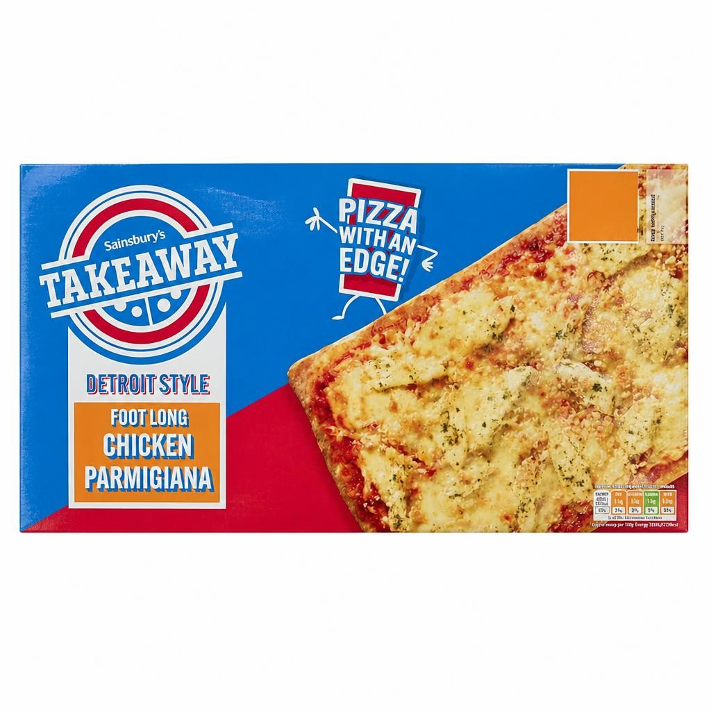 Sainsbury's Takeaway 495g Detroit Style Foot Long Chicken Parmigiana Pizza