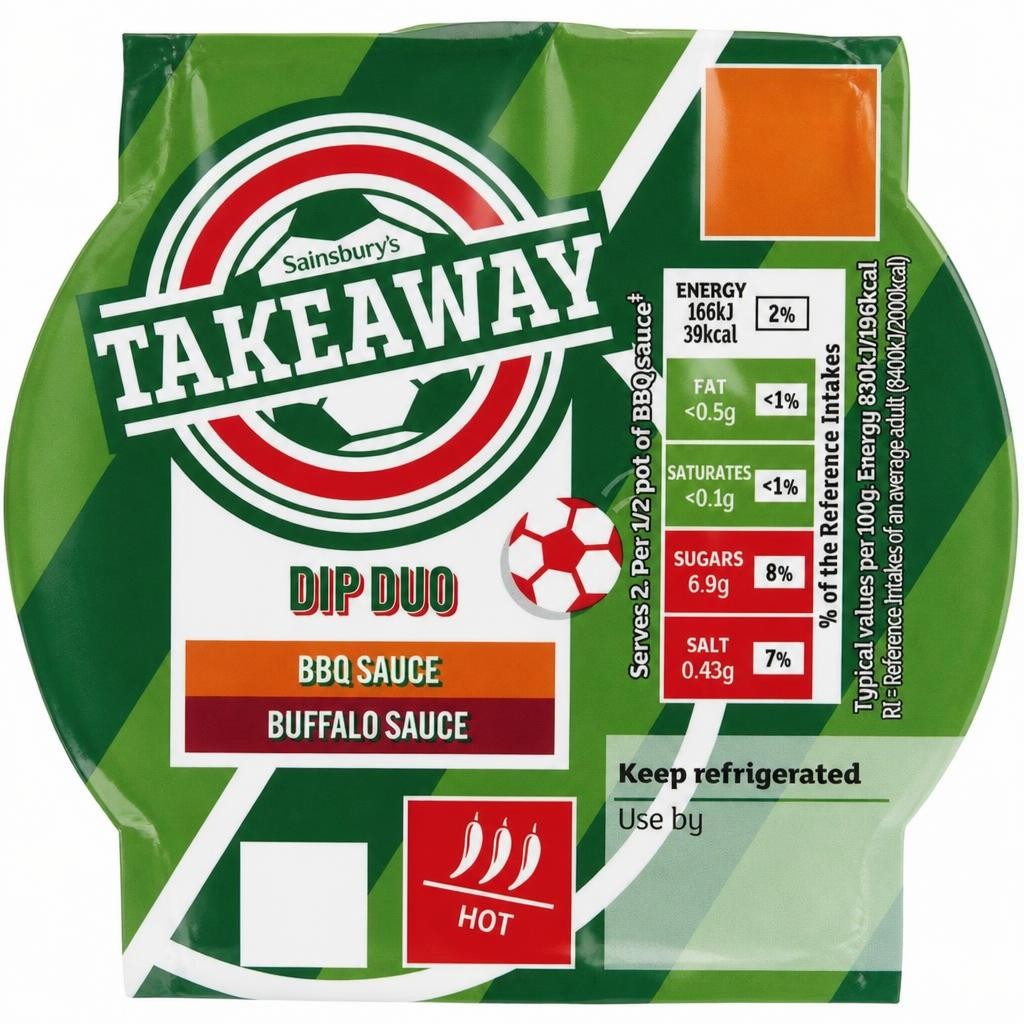 Sainsbury's Takeaway 80g BBQ & Buffalo Sauce Dip Duo