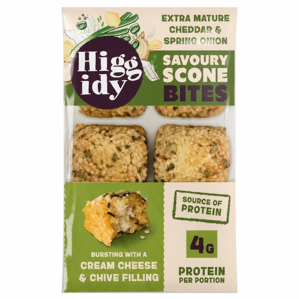 Higgidy 130g Extra Mature Cheddar & Spring Onion Savoury Scone Bites