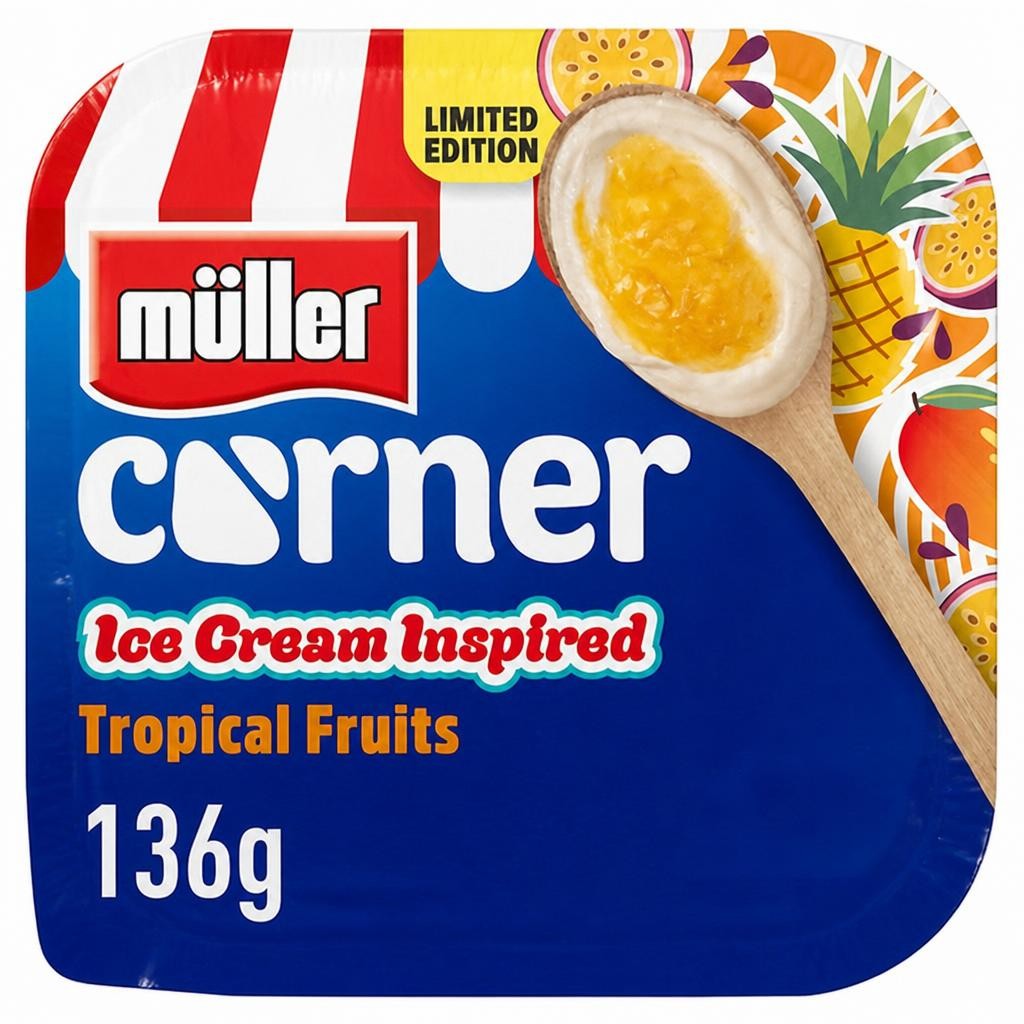 Müller Corner 136g Ice Cream Inspired Tropical Fruits Yoghurt, Limited Edition