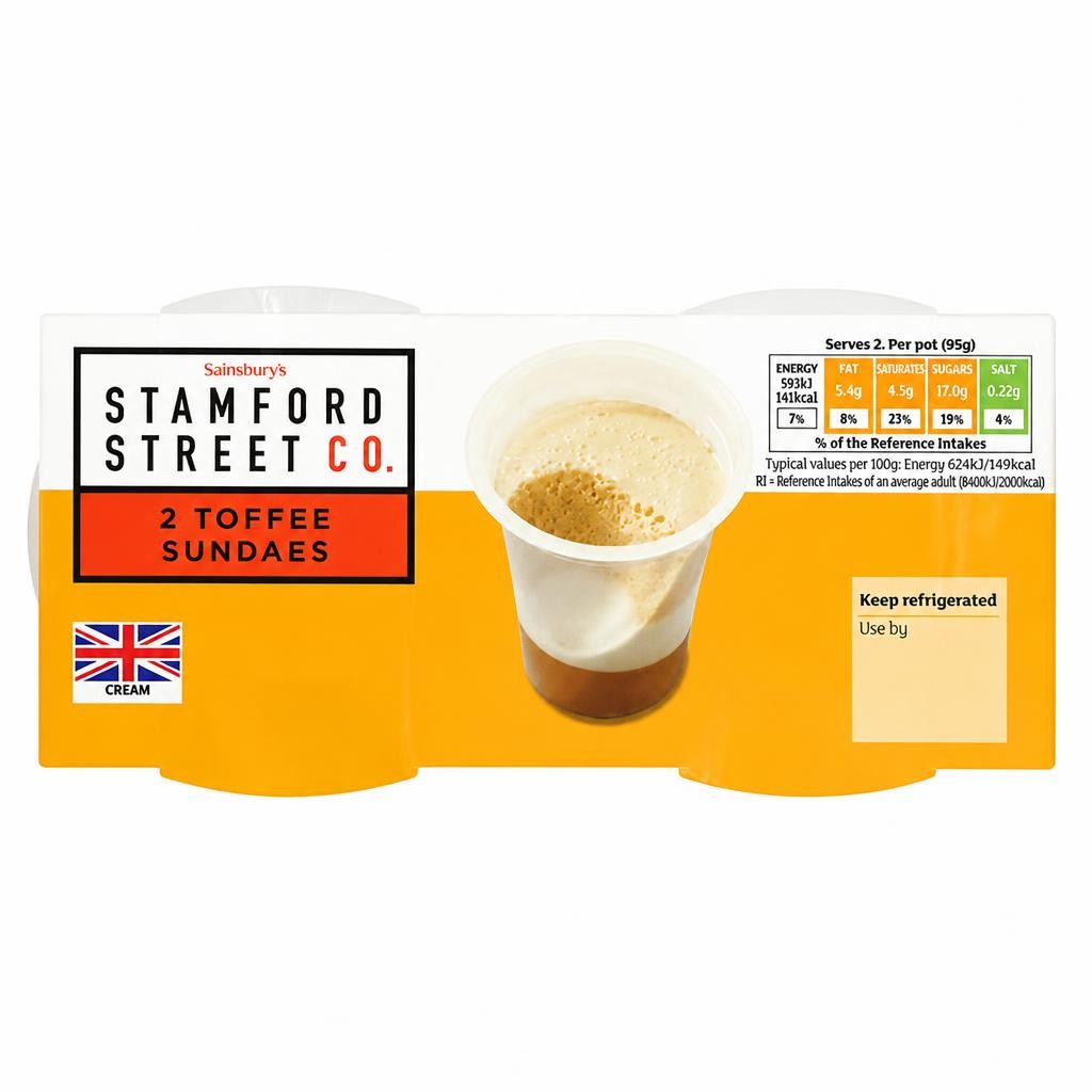 Stamford Street Co. 2 x 95g Toffee Sundaes
