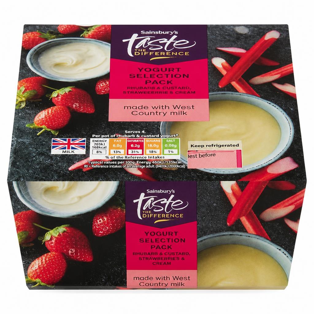 Sainsbury's 4 x 125g Selection Pack Yogurt, Taste the Difference
