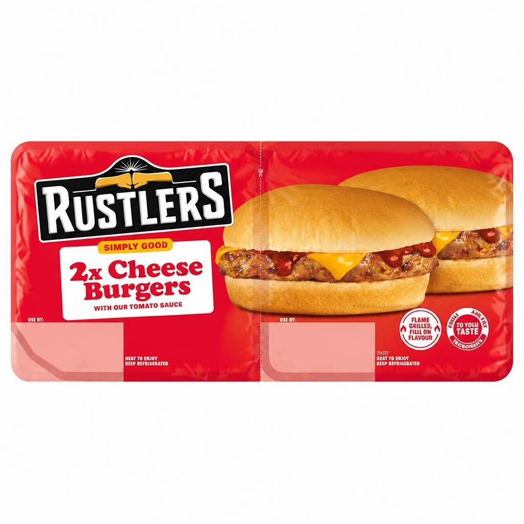 Rustlers 2 x Cheese Burgers 222g