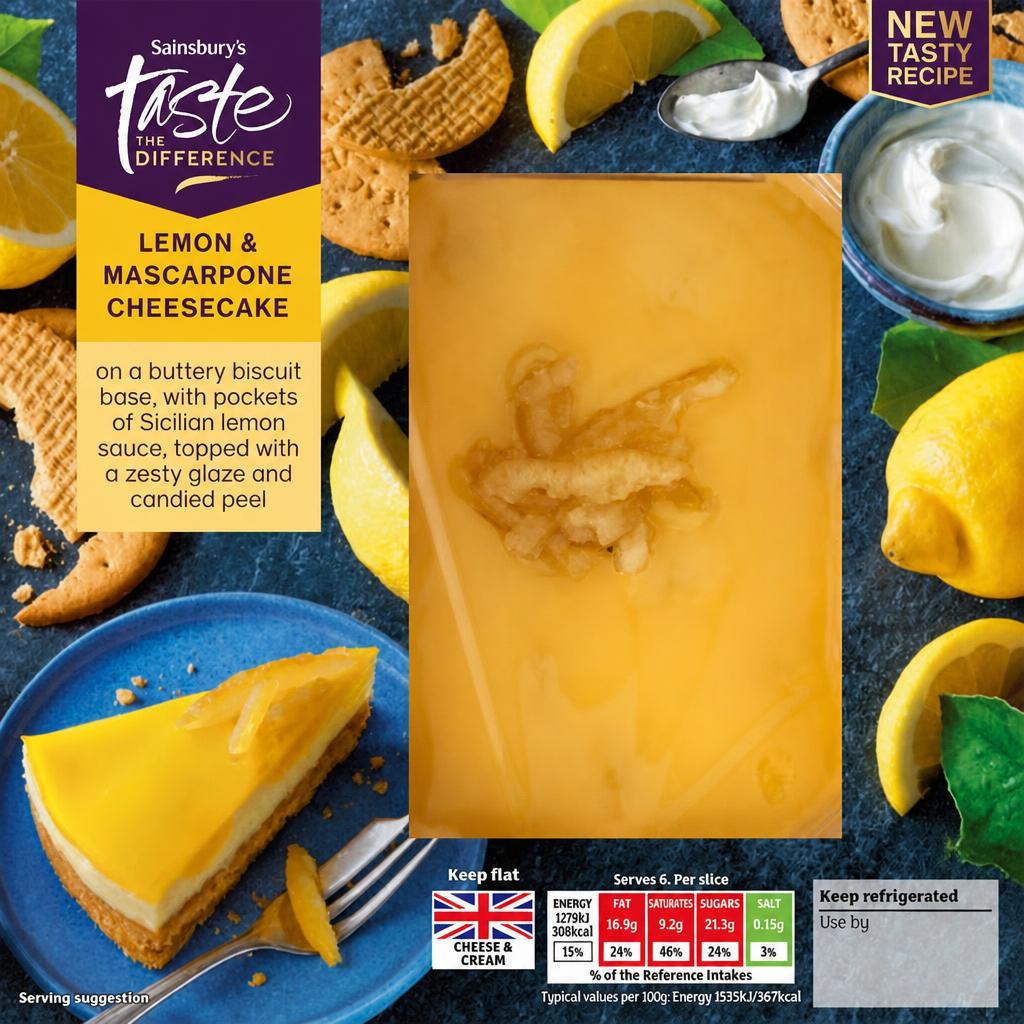 Sainsbury's 500g Lemon & Mascarpone Cheesecake, Taste the Difference, Limited Edition