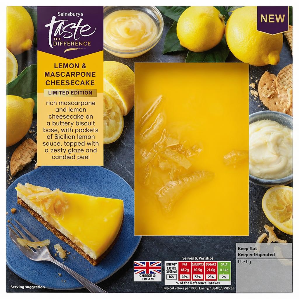 Sainsbury's 500g Lemon & Mascarpone Cheesecake, Taste the Difference, Limited Edition