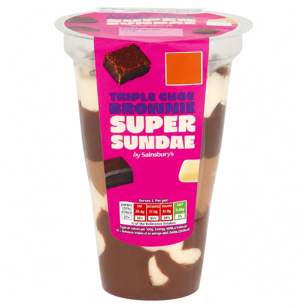 Sainsbury's Loaded 200g Triple Choc Brownie Super Sundae