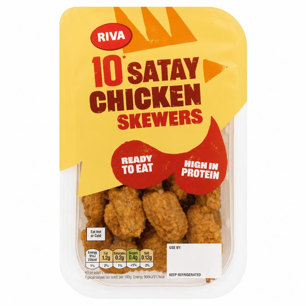 Riva 10 Satay Chicken Skewers 100g