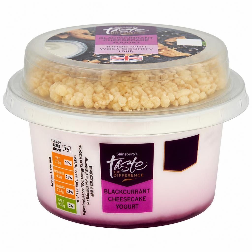 Sainsbury's 143g Blackcurrant Cheesecake Yogurt, Taste the Difference