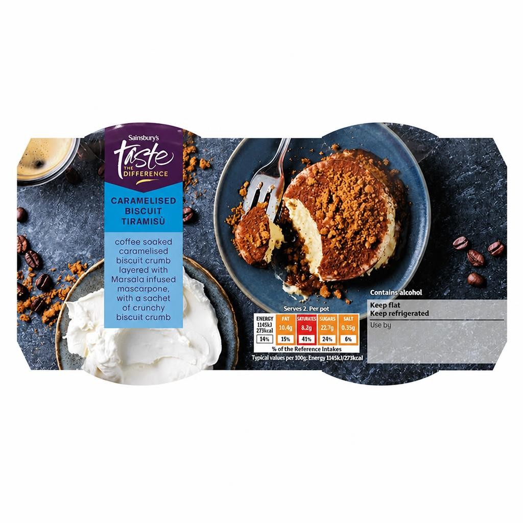 Sainsbury's 2 x 100g Caramelised Biscuit Tiramisu, Taste the Difference